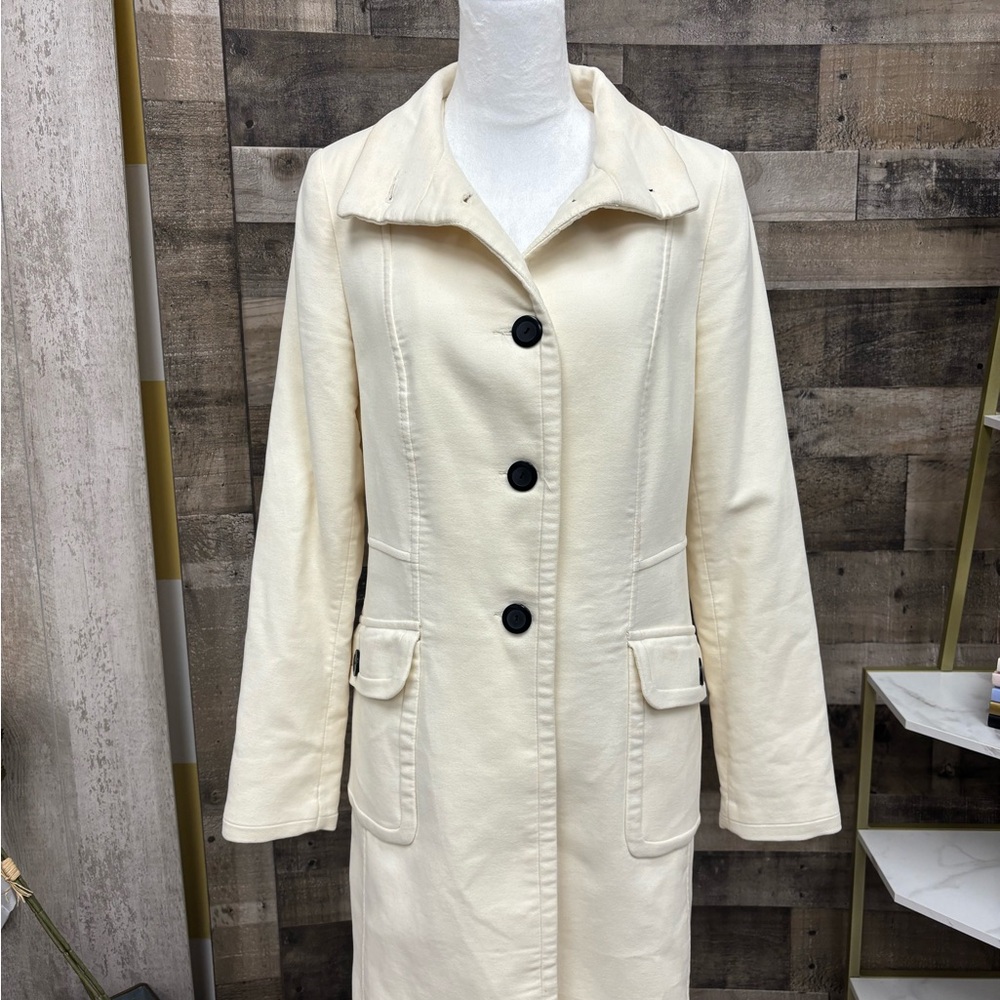 Promod Cream Button Down Coat